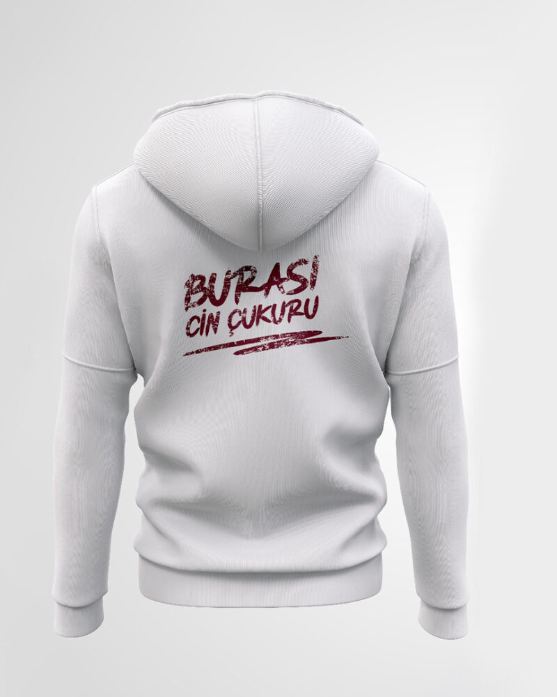 Burası CinÇukuru Beyaz Hoodie