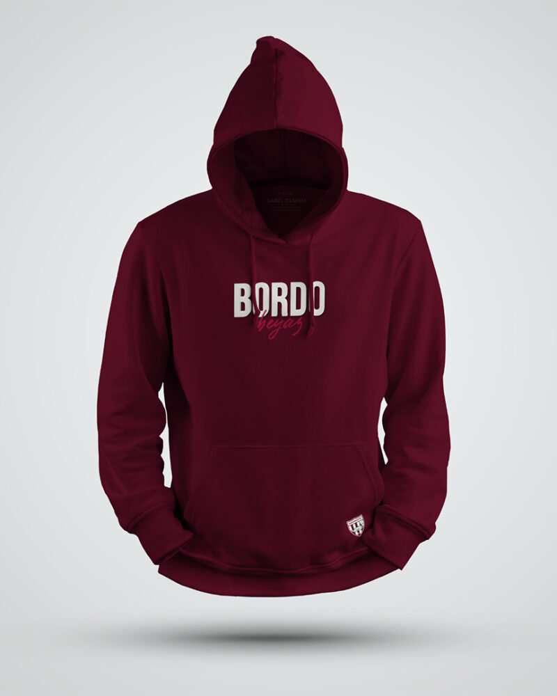 Bordo/Beyaz Hoodie